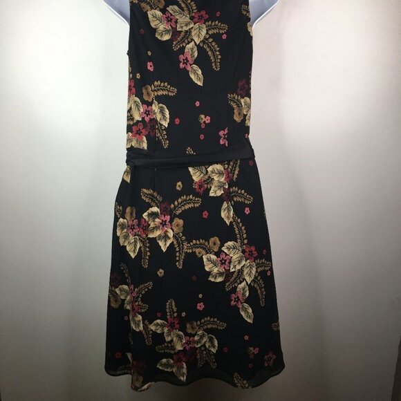 Loft Sleeveless Black Floral Dress - Picture 7 of 10